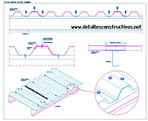 metal sheet roof section|metal deck roof detail drawing.